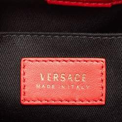Versace Red Quilted Leather Medusa Tribute Drawstring Backpack