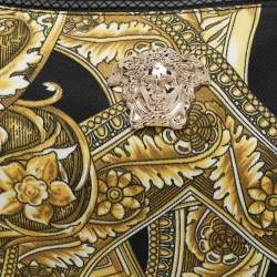 Versace Black/yellow Barocco Print Fabric Medusa Pouch