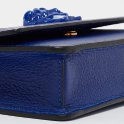 Versace Blue Leather Palazzo Chain Clutch