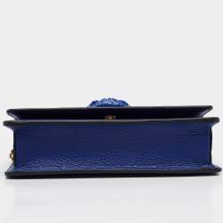 Versace Blue Leather Palazzo Chain Clutch