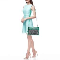 Versace Multicolor Signature Textured Canvas and Leather La Greca Shoulder Bag