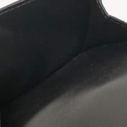 Versace Black Leather Mini Medusa Trifold Wallet On Chain