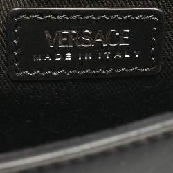 Versace Black Leather Small Medusa Top Handle Bag