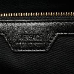 Versace Black Quilted Leather Large Greca Goddess Tote