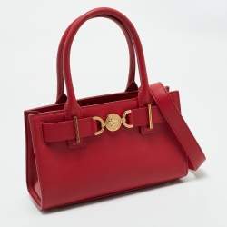 Pre Owned حقيبة يد فيرساتشي ميدوسا جلد أحمر 95