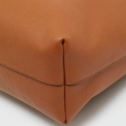 Pre Owned Versace Brown Leather La Medusa Shopper Tote