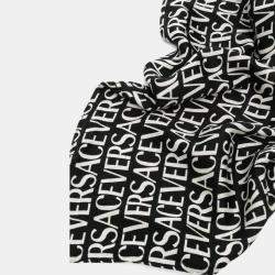 Pre Owned Versace All Over Black Leather Travel Set