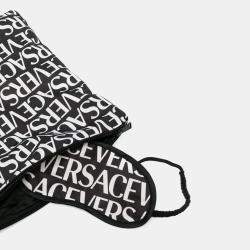 Pre Owned Versace All Over Black Leather Travel Set