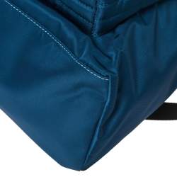 Pre Owned Versace Blue Nylon and Leather Medusa Pallazo Backpack 