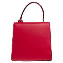 Versace Red Leather Icon Medusa Top Handle Bag