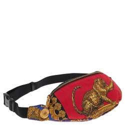 Versace Multicolor Printed Nylon Belt Bag