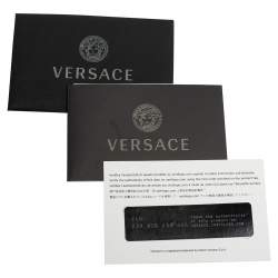 Pre Owned Versace Black Leather Vintage Logo Flap Continental Wallet