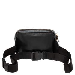 Pre Owned Versace Black Leather La Medusa Belt Bag