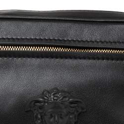 Pre Owned Versace Black Leather La Medusa Belt Bag