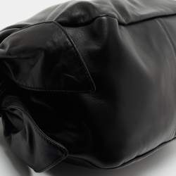 Pre Owned Versace Black Leather Medusa Head Tote
