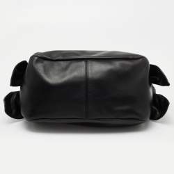 Pre Owned Versace Black Leather Medusa Head Tote