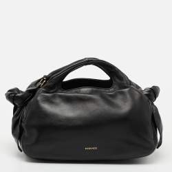 Pre Owned Versace Black Leather Medusa Head Tote