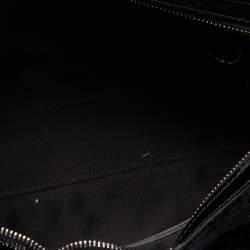 Versace Black Monogram Nylon and Patent Leather Medusa Frame Satchel