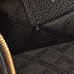 Pre Owned Versace Black Leather Medusa Wristlet Zip Pouch