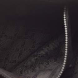 Pre Owned Versace Black Leather Medusa Wristlet Zip Pouch