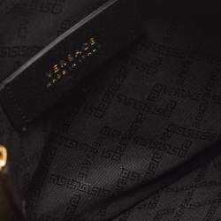 Pre Owned Versace Black Leather Medusa Wristlet Zip Pouch