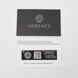 Pre Owned Versace Black Leather La Medusa Wristlet Clutch