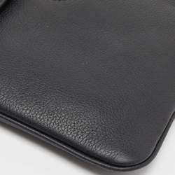 Pre Owned Versace Black Leather La Medusa Wristlet Clutch