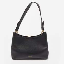 Versace Black Leather Virtus Hobo