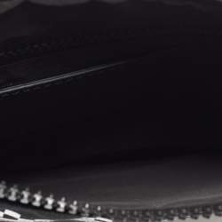 Pre Owned Versace Black/White Nylon Logo Slim Wristlet Pouch