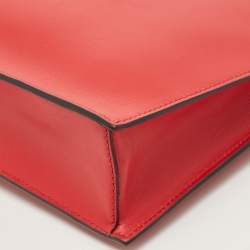 Pre Owned Versace Red Leather Medusa Zip Wristlet Pouch