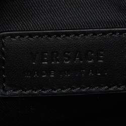 Pre Owned Versace Black/Gold Baroque Medusa Print Nylon Wristlet Pouch