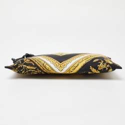 Pre Owned Versace Black/Gold Baroque Medusa Print Nylon Wristlet Pouch
