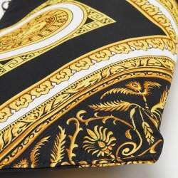 Pre Owned Versace Black/Gold Baroque Medusa Print Nylon Wristlet Pouch