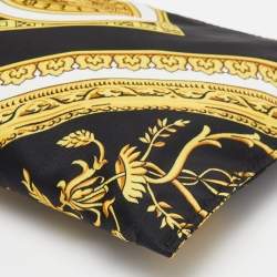 Pre Owned Versace Black/Gold Baroque Medusa Print Nylon Wristlet Pouch