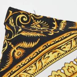Pre Owned Versace Black/Gold Baroque Medusa Print Nylon Wristlet Pouch
