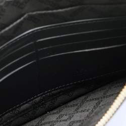 Pre Owned Versace Black Leather Number Plate Wristlet Pouch