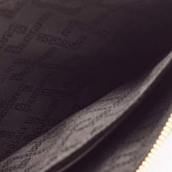 Pre Owned Versace Black Leather Number Plate Wristlet Pouch