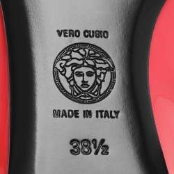 Pre Owned Versace Pink Patent Leather Medusa Ballet Flats Size 38.5