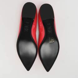 Pre Owned Versace Pink Patent Leather Medusa Ballet Flats Size 38.5