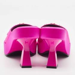 Pre Owned Versace Purple Satin Slide Sandals Size 39