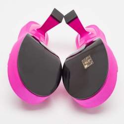 Pre Owned Versace Purple Satin Slide Sandals Size 39