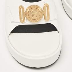 Versace White Leather Medusa Biggie Mules Size 39