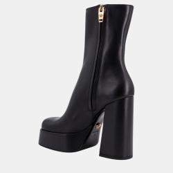 Versace Black Leather Boots EU 40