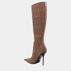 Versace Brown Canvas Boots EU 36