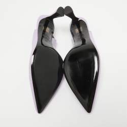 مملوكة مسبقًا Versace Purple Leather Medusa Slingback D'orsay Pumps Size 37