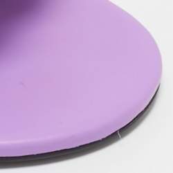 Pre Owned Versace Purple Leather Medusa Chain Slide Sandals Size 38