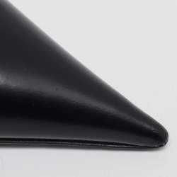 Versace Black Brushed Leather Pin-Point Pumps Size 41