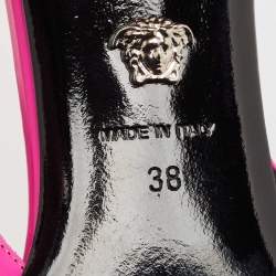 Versace Pink Brushed Leather Pin-Point Slingback Pumps Size 38