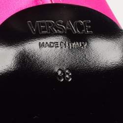 Versace Fuchsia Satin Medusa Biggie Mules Size 38