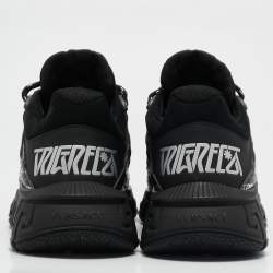 Versace Black Leather and Canvas Trigreca Sneakers Size 35